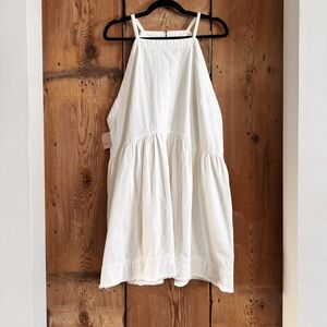 Sz L Hudson Gray 100% Cotton Laurie Mini Summer Dress In Creamy White NWT